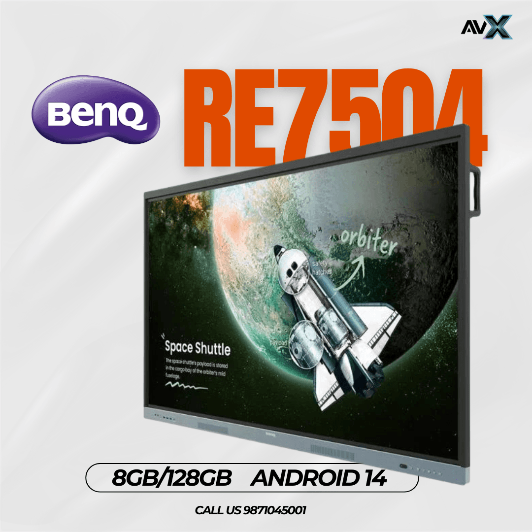 BenQ RE7504 75” 4K UHD Interactive Flat Panel | Smart Board for Classroom & Conference Room | Android Built-in | 3-Year Onsite Warranty – India